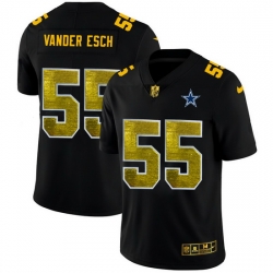 Dallas Cowboys 55 Leighton Vander Esch Men Black Nike Golden Sequin Vapor Limited NFL Jersey