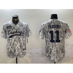 Men Dallas Cowboys 11 Micah Parsons 2024 Arctic Camo Salute To Service Stitched Baseball Jersey