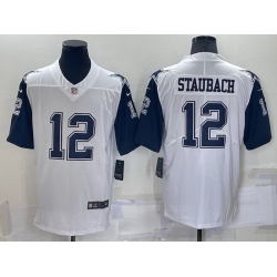 Men Dallas Cowboys 12 Roger Staubach white Limited Stitched Football Jerse