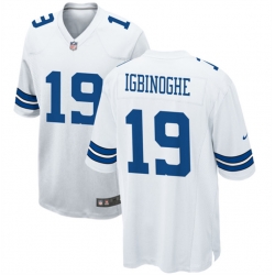 Men Dallas Cowboys 19 Noah Igbinoghene White Stitched Football Game Jersey