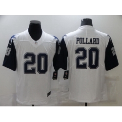 Men Dallas Cowboys 20 Tony Pollard 2021 White Thanksgiving Limited Stitched Jersey