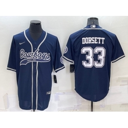 Men Dallas Cowboys 33 Tony Dorsett Navy Cool Base Stitched Baseball Jersey