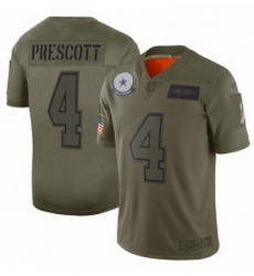 Men Dallas Cowboys 4 Dak Prescott Limited Camo 2019 Salute to Service Football Jersey