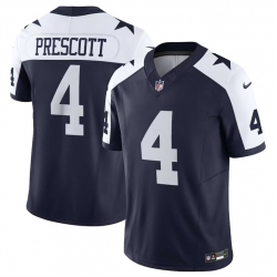 Men Dallas Cowboys 4 Dak Prescott Navy 2023 F U S E Thanksgiving Limited Stitched Football Jersey