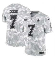 Men Dallas Cowboys 7 Trevon Diggs 2024 Arctic Camo Salute To Service Limited Stitched Football Jersey