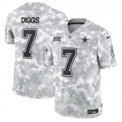 Men Dallas Cowboys 7 Trevon Diggs 2024 Arctic Camo Salute To Service Limited Stitched Football Jersey