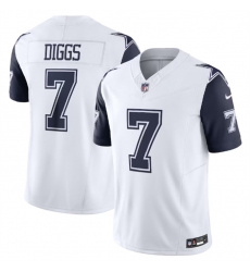 Men Dallas Cowboys 7 Trevon Diggs White 2023 F U S E  Vapor Limited Stitched Football Jersey