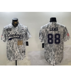 Men Dallas Cowboys 88 CeeDee Lamb 2024 Arctic Camo Salute To Service Stitched Baseball Jersey