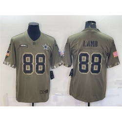 Men Dallas Cowboys 88 CeeDee Lamb Olive 2022 Salute To Service Limited Stitched Jersey