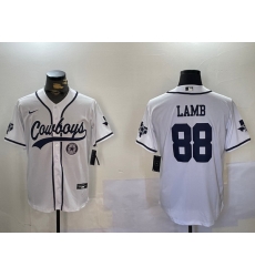 Men Dallas Cowboys 88 CeeDee Lamb White 2022 Olive Salute To Service Cool Base Stitched Baseball Jersey 5