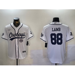 Men Dallas Cowboys 88 CeeDee Lamb White 2022 Olive Salute To Service Cool Base Stitched Baseball Jersey 5