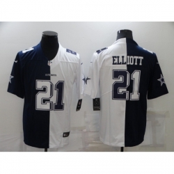 Men's Dallas Cowboys #21 Ezekiel Elliott White-Blue Fashion Football Limited Jersey