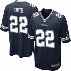 Mens Nike Dallas Cowboys 22 Emmitt Smith Game Navy Blue Team Color NFL Jersey