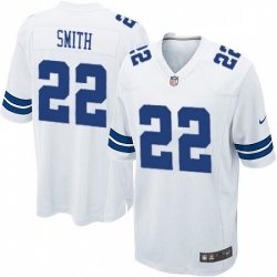 Mens Nike Dallas Cowboys 22 Emmitt Smith Game White NFL Jersey