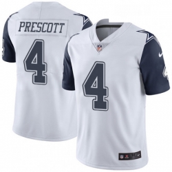 Mens Nike Dallas Cowboys 4 Dak Prescott Limited White Rush Vapor Untouchable NFL Jersey