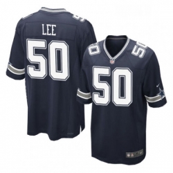 Mens Nike Dallas Cowboys 50 Sean Lee Game Navy Blue Team Color NFL Jersey