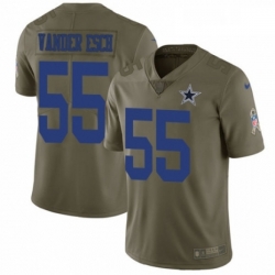 Mens Nike Dallas Cowboys 55 Leighton Vander Esch Limited Olive 2017 Salute to Service NFL Jersey