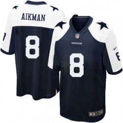 Mens Nike Dallas Cowboys 8 Troy Aikman Game Navy Blue Throwback Alternate NFL Jersey