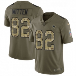 Mens Nike Dallas Cowboys 82 Jason Witten Limited OliveCamo 2017 Salute to Service NFL Jersey