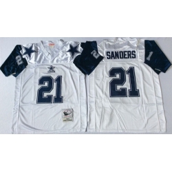 Mitchell Ness cowboys #21 Deion Sanders Throwback Stitched NFL Jersey