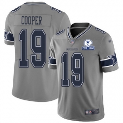 Nike Cowboys 19 Amari Cooper Gray Men Stitched With Established In 1960 Patch NFL Limited Inverted Legend Jersey