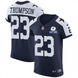 Nike Cowboys 23 Darian Thompson Navy Blue Thanksgiving Men Stitched With Established In 1960 Patch NFL Vapor Untouchable Throwback Elite Jersey