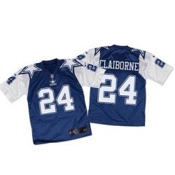 Nike Cowboys #24 Morris Claiborne Navy BlueWhite Throwback Mens Stitched NFL Elite Jersey