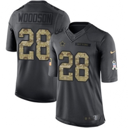 Nike Cowboys #28 Darren Woodson Black Mens Stitched NFL Limited 2016 Salute To Service Jersey