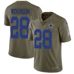 Nike Cowboys #28 Darren Woodson Olive Mens Stitched NFL Limited 2017 Salute To Service Jersey