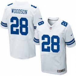 Nike Cowboys 28 Darren Woodson White Mens Stitched NFL Elite Jersey