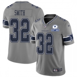 Nike Cowboys 32 Saivion Smith Gray Men Stitched With Established In 1960 Patch NFL Limited Inverted Legend Jersey