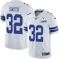 Nike Cowboys 32 Saivion Smith White Men Stitched With Established In 1960 Patch NFL Vapor Untouchable Limited Jersey