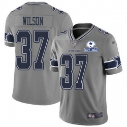 Nike Cowboys 37 Donovan Wilson Gray Men Stitched With Established In 1960 Patch NFL Limited Inverted Legend Jersey