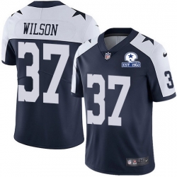 Nike Cowboys 37 Donovan Wilson Navy Blue Thanksgiving Men Stitched With Established In 1960 Patch NFL Vapor Untouchable Limited Throwback Jerseys