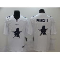 Nike Cowboys 4 Dak Prescott White Shadow Logo Limited Jersey