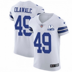 Nike Cowboys 49 Jamize Olawale White Men Stitched With Established In 1960 Patch NFL New Elite Jersey