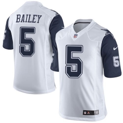 Nike Cowboys #5 Dan Bailey White Mens Stitched NFL Limited Rush Jerseys