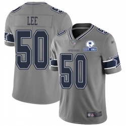 Nike Cowboys 50 Sean Lee Gray Men Stitched With Established In 1960 Patch NFL Limited Inverted Legend Jersey