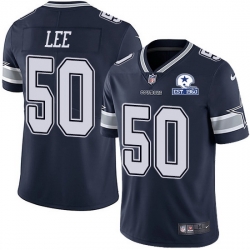 Nike Cowboys 50 Sean Lee Navy Blue Team Color Men Stitched With Established In 1960 Patch NFL Vapor Untouchable Limited Jersey