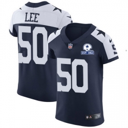 Nike Cowboys 50 Sean Lee Navy Blue Thanksgiving Men Stitched With Established In 1960 Patch NFL Vapor Untouchable Throwback Elite Jersey