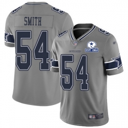 Nike Cowboys 54 Jaylon Smith Gray Men Stitched With Established In 1960 Patch NFL Limited Inverted Legend Jersey