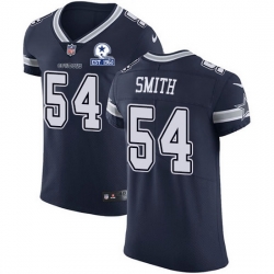 Nike Cowboys 54 Jaylon Smith Navy Blue Team Color Men Stitched With Established In 1960 Patch NFL Vapor Untouchable Elite Jersey