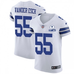 Nike Cowboys 55 Leighton Vander Esch White Men Stitched With Established In 1960 Patch NFL New Elite Jersey