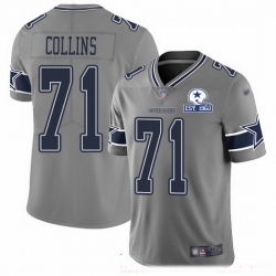 Nike Cowboys 71 La 27el Collins Gray Men Stitched With Established In 1960 Patch NFL Limited Inverted Legend Jersey