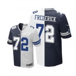 Nike Cowboys #72 Travis Frederick Navy Blue White Mens Stitched NFL Elite Split Jersey