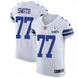 Nike Cowboys 77 Tyron Smith White Men Stitched With Established In 1960 Patch NFL New Elite Jersey