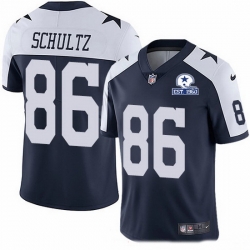 Nike Cowboys 86 Dalton Schultz Navy Blue Thanksgiving Men Stitched With Established In 1960 Patch NFL Vapor Untouchable Limited Throwback Jersey