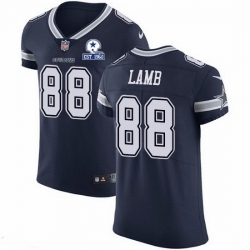 Nike Cowboys 88 CeeDee Lamb Navy Blue Team Color Men Stitched With Established In 1960 Patch NFL Vapor Untouchable Elite Jersey