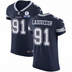 Nike Cowboys 91 L P  Ladouceur Navy Blue Team Color Men Stitched With Established In 1960 Patch NFL Vapor Untouchable Elite Jersey