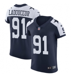 Nike Cowboys #91 L P Ladouceur Navy Blue Thanksgiving Mens Stitched NFL Vapor Untouchable Throwback Elite Jersey